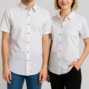 Set of 3 - Tri-Mountain White Unisex Button-Down Shirt